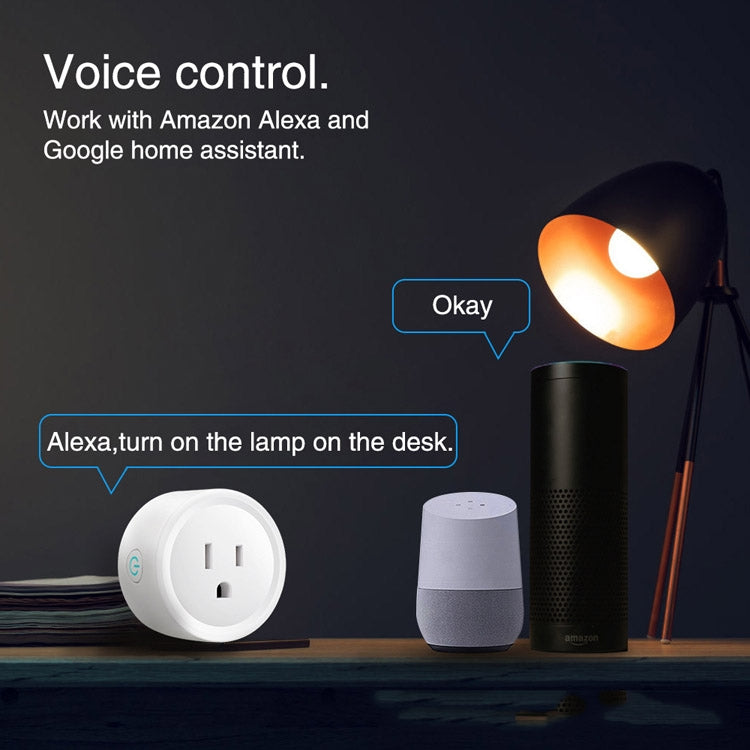 Tuya Smart App Wifi Smart Socket Phone Remote Timing Voice Switch Supports Alexa US Plug, Style: 16A Power Model