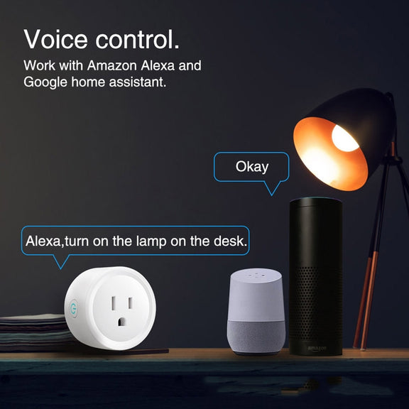 Tuya Smart App Wifi Smart Socket Phone Remote Timing Voice Switch Supports Alexa US Plug, Style: 16A Power Model