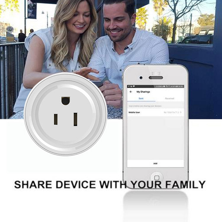 Tuya Smart App Wifi Smart Socket Phone Remote Timing Voice Switch Supports Alexa US Plug, Style: 20A Power Model
