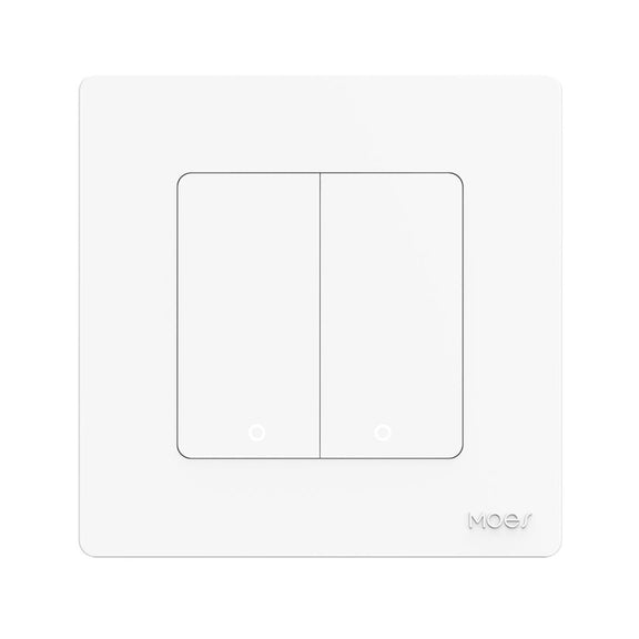 Tuya ZigBee Smart Single-fire Zero-fire Sharing Timing Voice Wall Switch EU Plug, Style: 2 Ways (White Scene Casual Post)