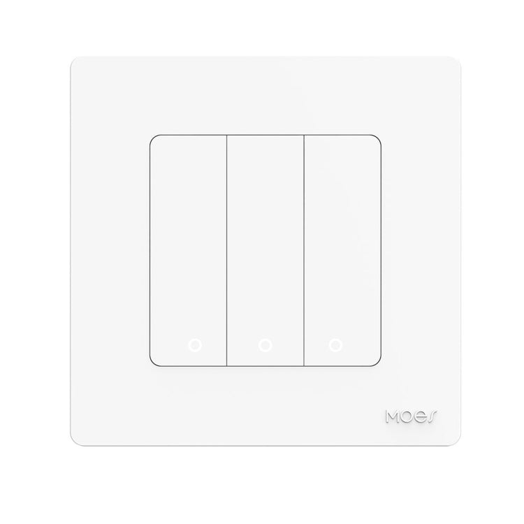Tuya ZigBee Smart Single-fire Zero-fire Sharing Timing Voice Wall Switch EU Plug, Style: 3 Ways (White Scene Casual Post)