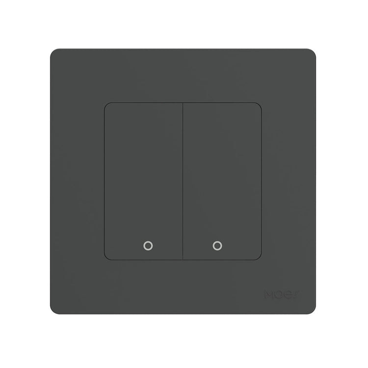 Tuya ZigBee Smart Single-fire Zero-fire Sharing Timing Voice Wall Switch EU Plug, Style: 2 Ways (Gray Scene Casual Post)