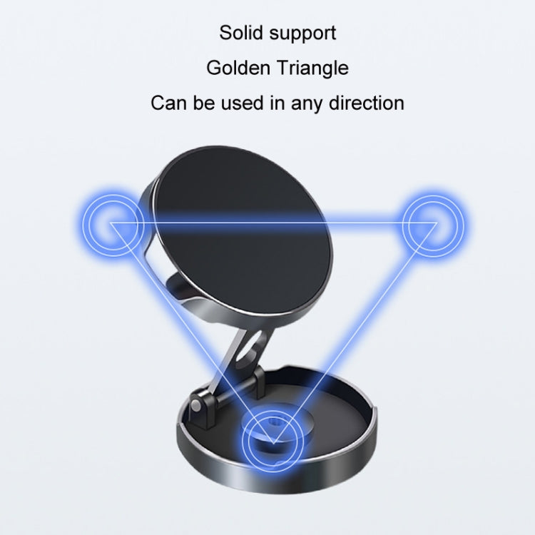 Multi-Angle Positioning Car Folding Circular Car Magnetic Suction Bracket(Black)