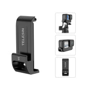 For GoPro Hero11 Black / HERO10 Black /9 Black TELESIN Weather-resistant Side Cover Easy Removable Charging Cover Port(Black)