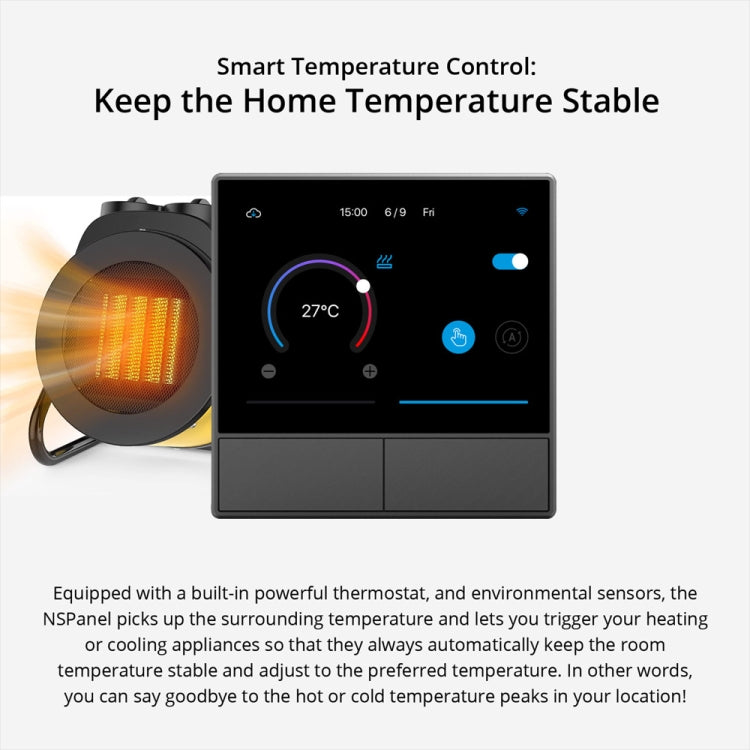 Sonoff NSPanel WiFi Smart Scene Switch Thermostat Temperature All-in-One Control Touch Screen, EU Plug(Black)