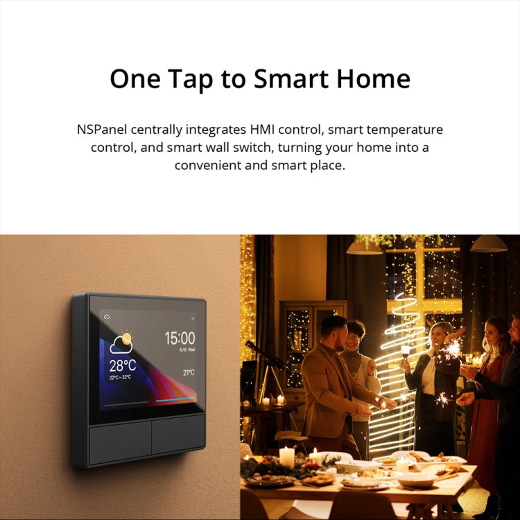 Sonoff NSPanel WiFi Smart Scene Switch Thermostat Temperature All-in-One Control Touch Screen, EU Plug(Black)