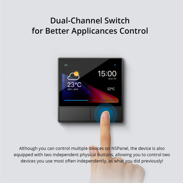 Sonoff NSPanel WiFi Smart Scene Switch Thermostat Temperature All-in-One Control Touch Screen, EU Plug(Black)