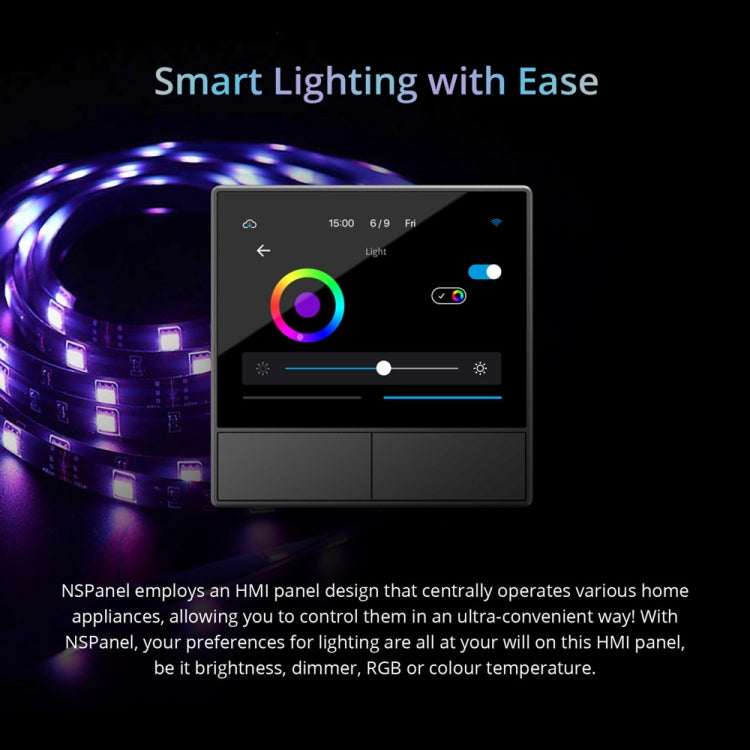 Sonoff NSPanel WiFi Smart Scene Switch Thermostat Temperature All-in-One Control Touch Screen, EU Plug(Black)