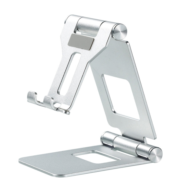 Z10A   Aluminum Alloy Double Folding Mobile Phone Holder Desktop Tablet Lazy Holder(Silver)