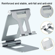 Z10A   Aluminum Alloy Double Folding Mobile Phone Holder Desktop Tablet Lazy Holder(Silver)