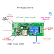 2pcs Sonoff Single Channel WiFi Wireless Remote Timing Smart Switch Relay Module Works, Model: 5V