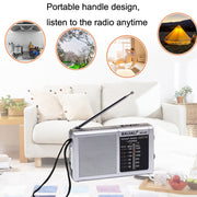 BAIJIALI BJL228 Retro Portable Two Band FM AM Radio Built-in Speaker(Black)