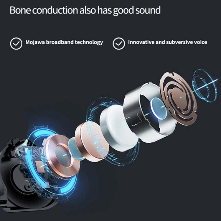 M1S Bone Conduction Stereo Vibrator Speaker Bluetooth Earphones(Green)