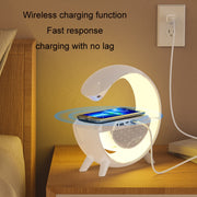 DH001 Smart Wireless Charging Ambient Light Bluetooth Speaker(White)