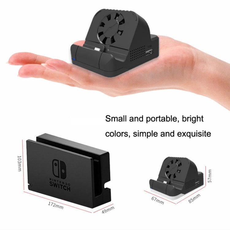 For Nintendo Switch / Switch OLED SW300 HDMI Video Casting Converter Cooling Fan Base Charger(Black)
