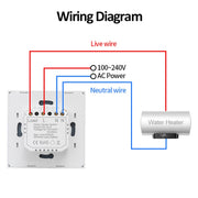 WIFI 20A Water Heater Switch Black High Power Time Voice Control EU Plug