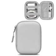 Baona BN-F003 Leather Digital Headphone Cable U Disk Storage Bag, Specification: Rectangular Gray