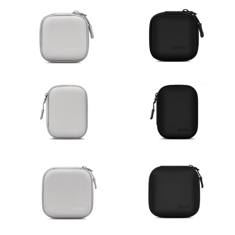 Baona BN-F017 Leather Digital Headphone Cable U Disk Storage Bag, Specification: Large Square Black