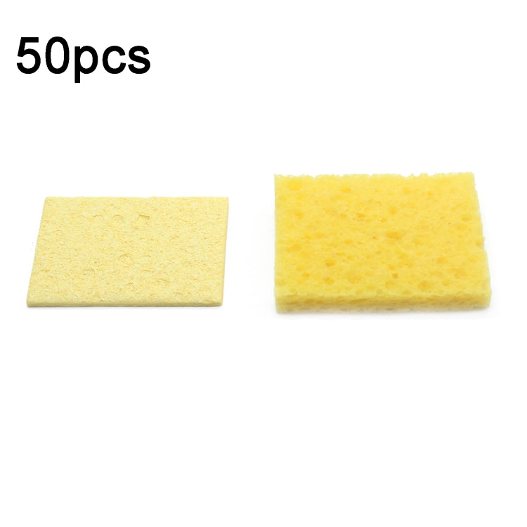 50pcs High Temperature Resistant Soldering Iron Cleaning Cotton Wood Pulp Sponge,Spec: Thickened Rectangular 3.5x5cm
