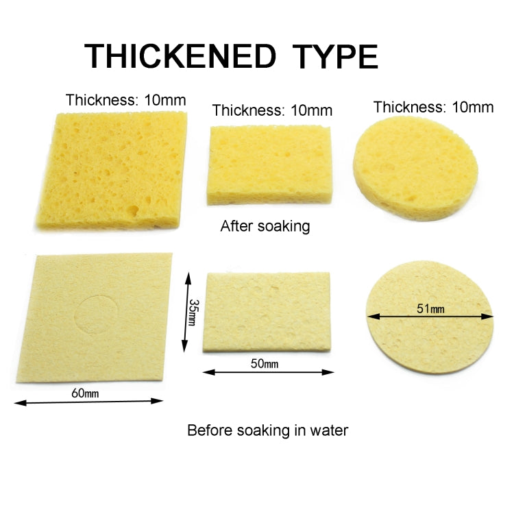 50pcs High Temperature Resistant Soldering Iron Cleaning Cotton Wood Pulp Sponge,Spec: Thickened Rectangular 3.5x5cm