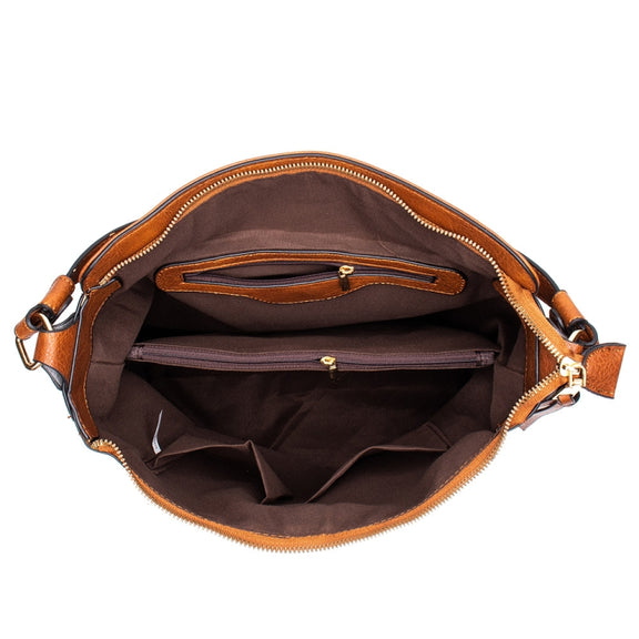 7871 Large Capacity Adjustable Leather Tote Bag Multi-compartment Shoulder Bag, Color: Black