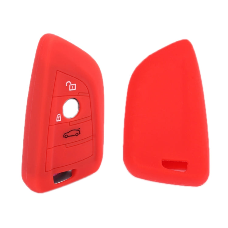 For BMW 1 Series X4/X2/XM5 2pcs Soft Silicone Remote Key Cover(Pink)