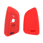 For BMW 1 Series X4/X2/XM5 2pcs Soft Silicone Remote Key Cover(Pink)