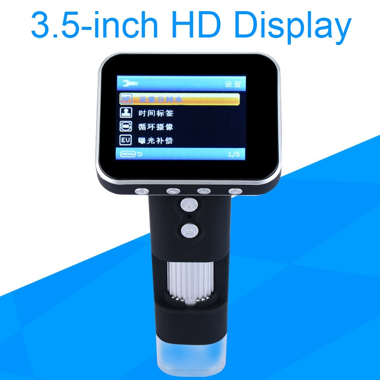 DM1 3.5-inch Screen Smart Wireless 500X HD Digital Microscope Handheld Portable Children Microscope with Stand