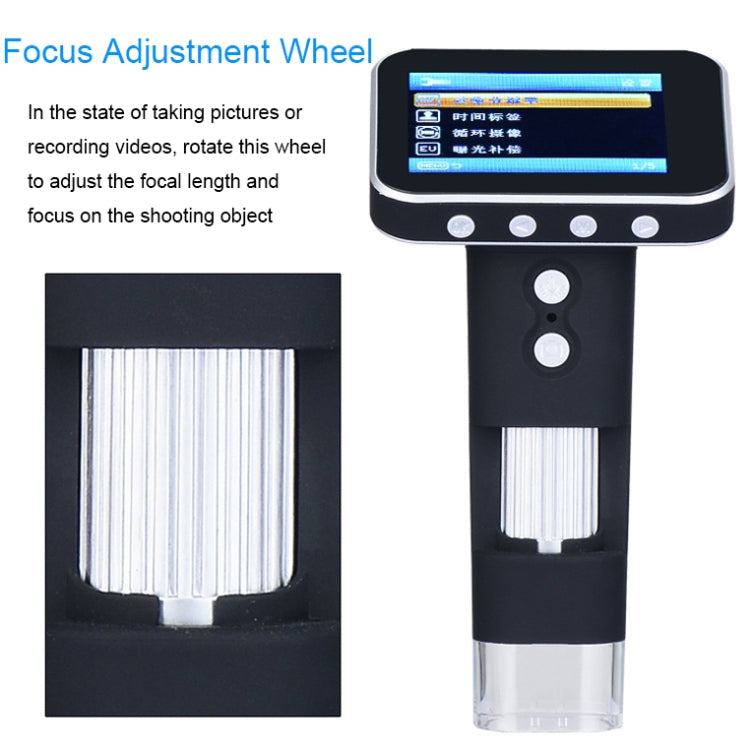 DM1 3.5-inch Screen Smart Wireless 500X HD Digital Microscope Handheld Portable Children Microscope with Stand