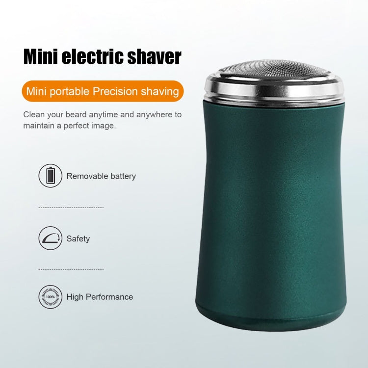 Pocket Size Washable Electric Razor USB Rechargeable Travel Shavers for Men(Green)