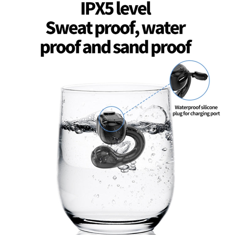 M10 IPX5 Water-resistant Ear Clip Bluetooth Earphones, Style: Single White