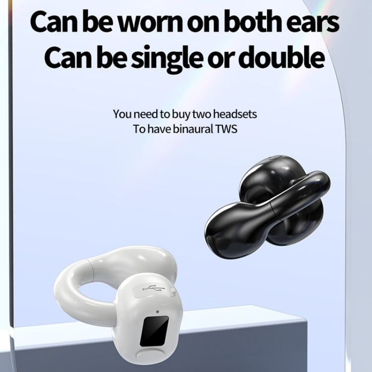 M10 IPX5 Water-resistant Ear Clip Bluetooth Earphones, Style: Single White