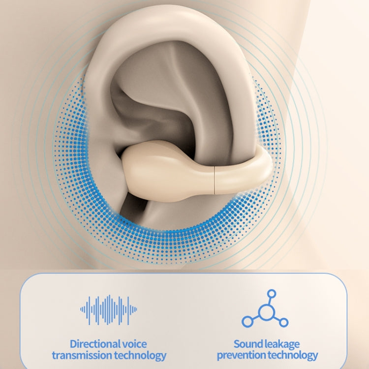 M10 IPX5 Water-resistant Ear Clip Bluetooth Earphones, Style: Single White