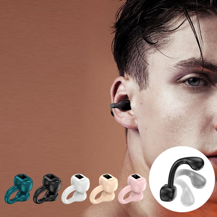 M10 IPX5 Water-resistant Ear Clip Bluetooth Earphones, Style: Single White