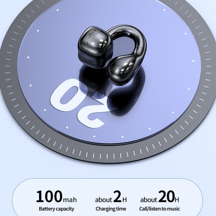 M10 IPX5 Water-resistant Ear Clip Bluetooth Earphones, Style: Single Green