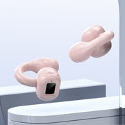 M10 IPX5 Water-resistant Ear Clip Bluetooth Earphones, Style: Doble Pink