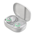 R201 With Charging Bin Hanging Ear Stereo Digital Display Bluetooth Earphones(White) - Bluetooth Earphone by PMC TechLife | Online Shopping South Africa | PMC TechLife