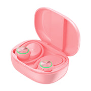 R201 With Charging Bin Hanging Ear Stereo Digital Display Bluetooth Earphones(Pink)