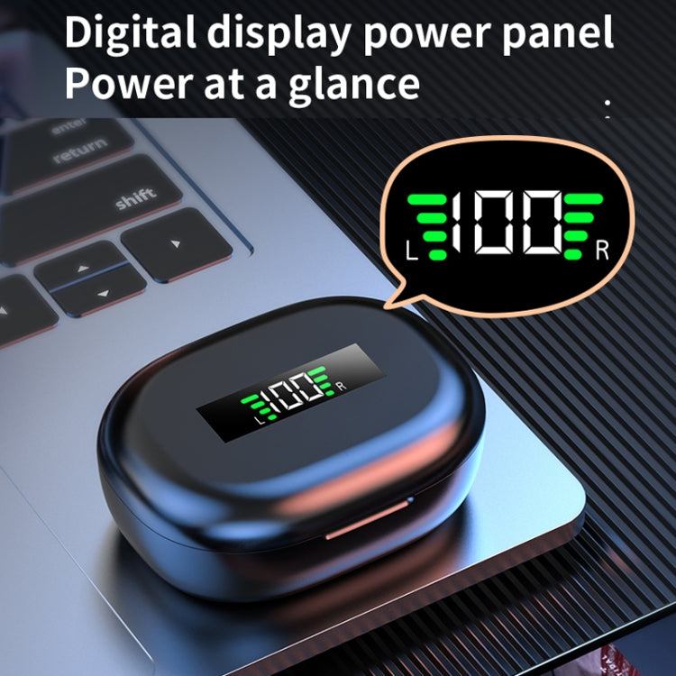 R201 With Charging Bin Hanging Ear Stereo Digital Display Bluetooth Earphones(Skin Color)