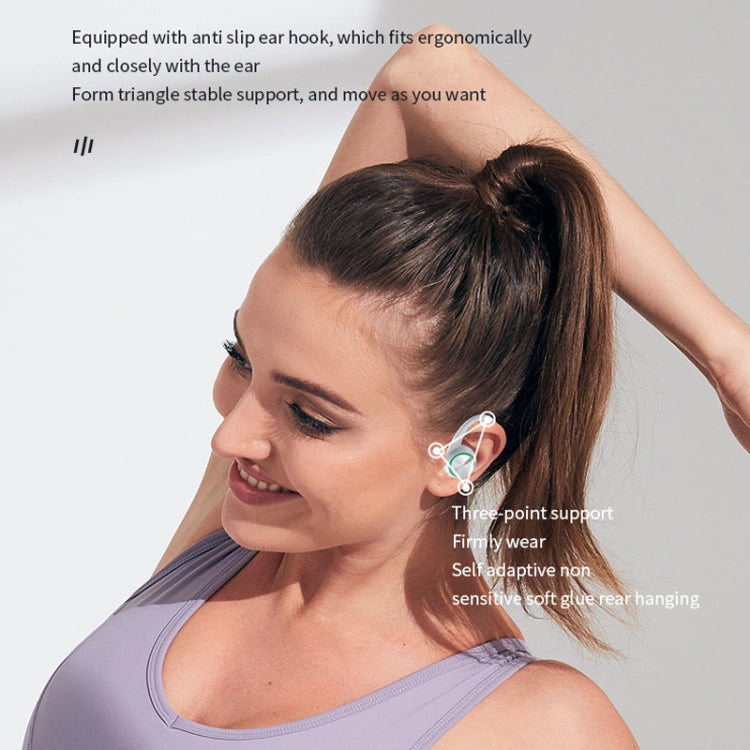 R201 With Charging Bin Hanging Ear Stereo Digital Display Bluetooth Earphones(Skin Color)