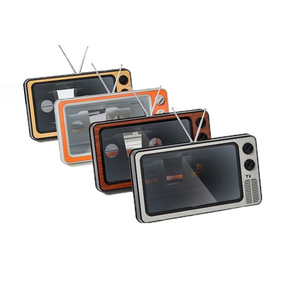 Retro TV Mobile Phone Screen Video Amplifier Mobile Phone Holder(Brown Wood)
