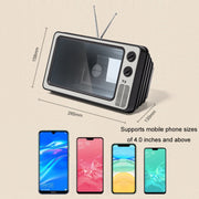 Retro TV Mobile Phone Screen Video Amplifier Mobile Phone Holder(Brown Wood)