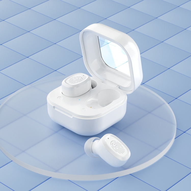 With Charging Bin Stereo Wireless Bluetooth Earphones, Style: BY17 White