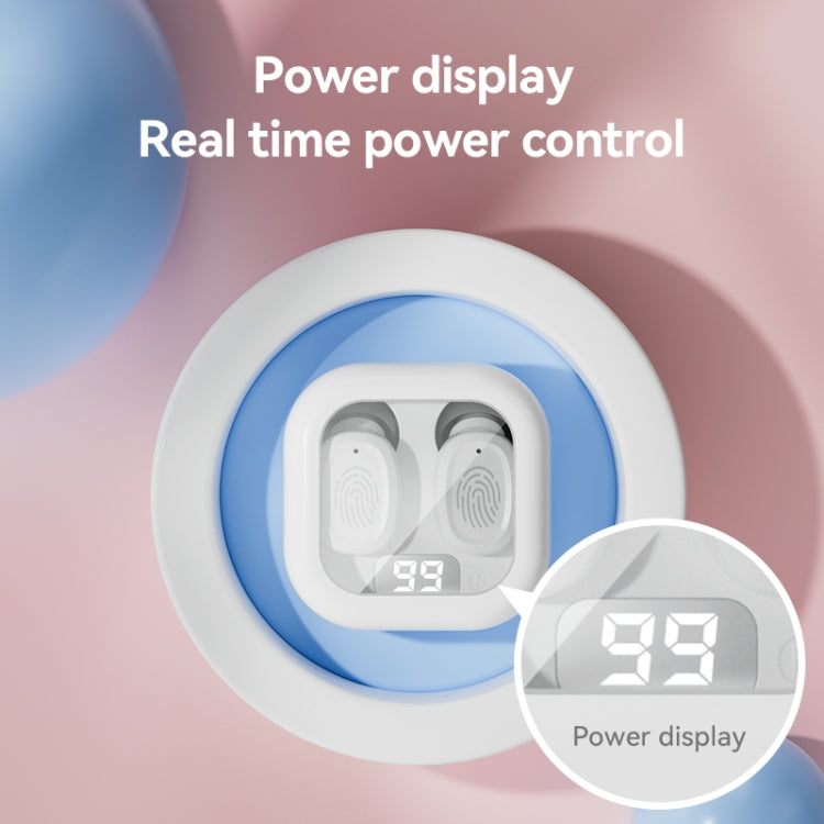 With Charging Bin Stereo Wireless Bluetooth Earphones, Style: BY17 White