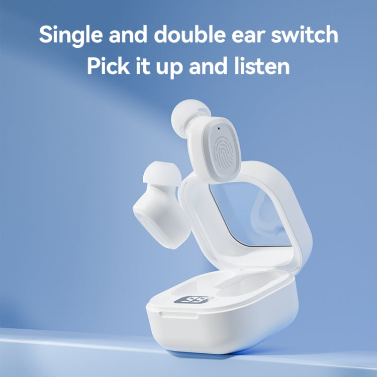 With Charging Bin Stereo Wireless Bluetooth Earphones, Style: BY17 White
