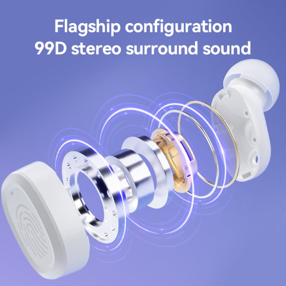 With Charging Bin Stereo Wireless Bluetooth Earphones, Style: BY18 Digital Display Black
