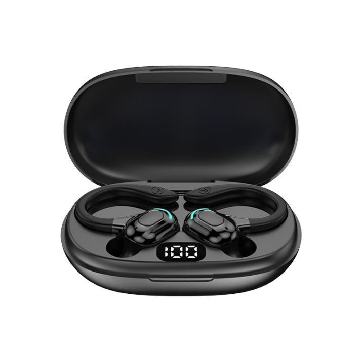F8 Hanging Ear Stereo Wireless Bluetooth Earphones With Charging Bin(Black Double Ear)