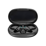 F8 Hanging Ear Stereo Wireless Bluetooth Earphones With Charging Bin(Black Double Ear)