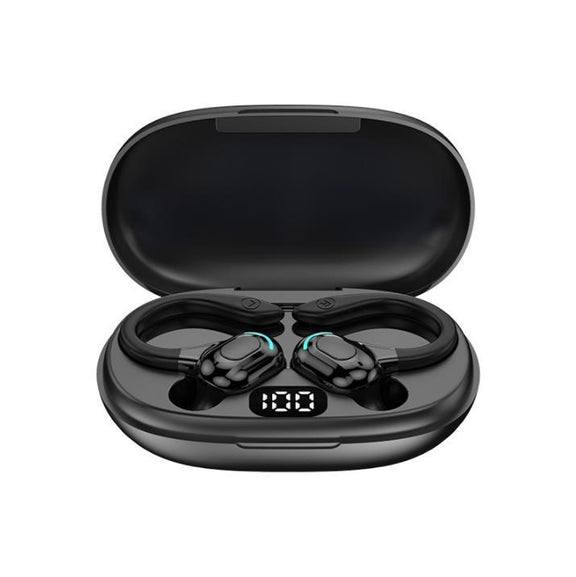 F8 Hanging Ear Stereo Wireless Bluetooth Earphones With Charging Bin(Black Double Ear)