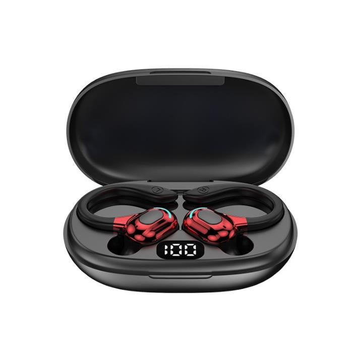 F8 Hanging Ear Stereo Wireless Bluetooth Earphones With Charging Bin(Red Double Ear)
